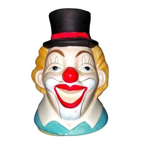 VINTAGE porcelain musical rotating clown